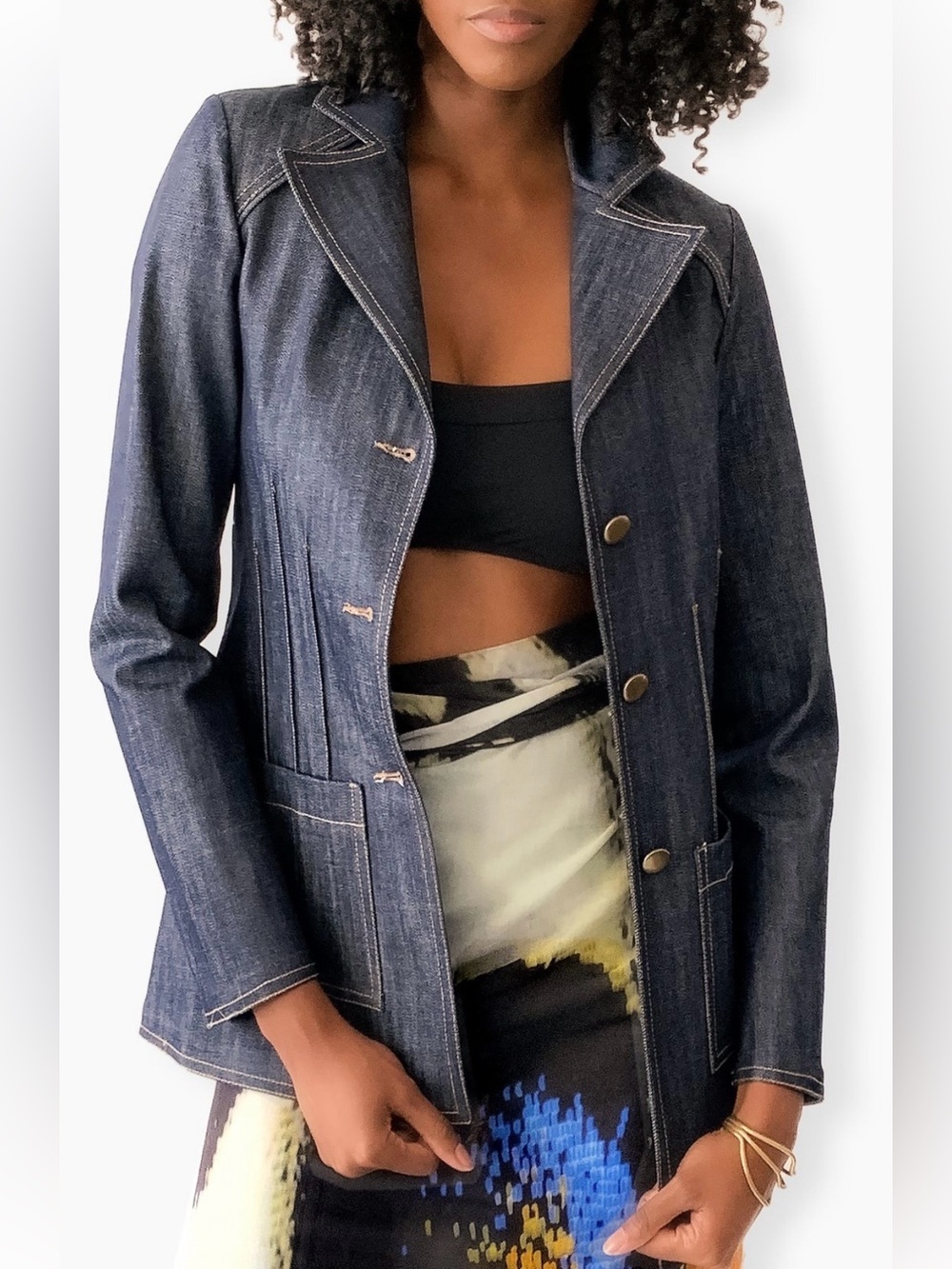 Isabella Kron Carnaby Denim Tailored Jacket Made in Italy